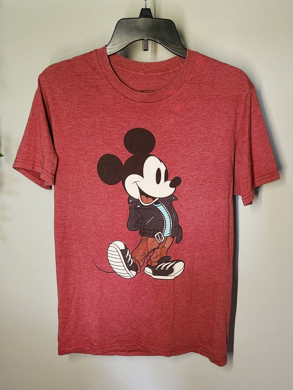 Disney Retro Mickey Mouse Graphic Short Sleeve Tee - Womens Small Deep Red